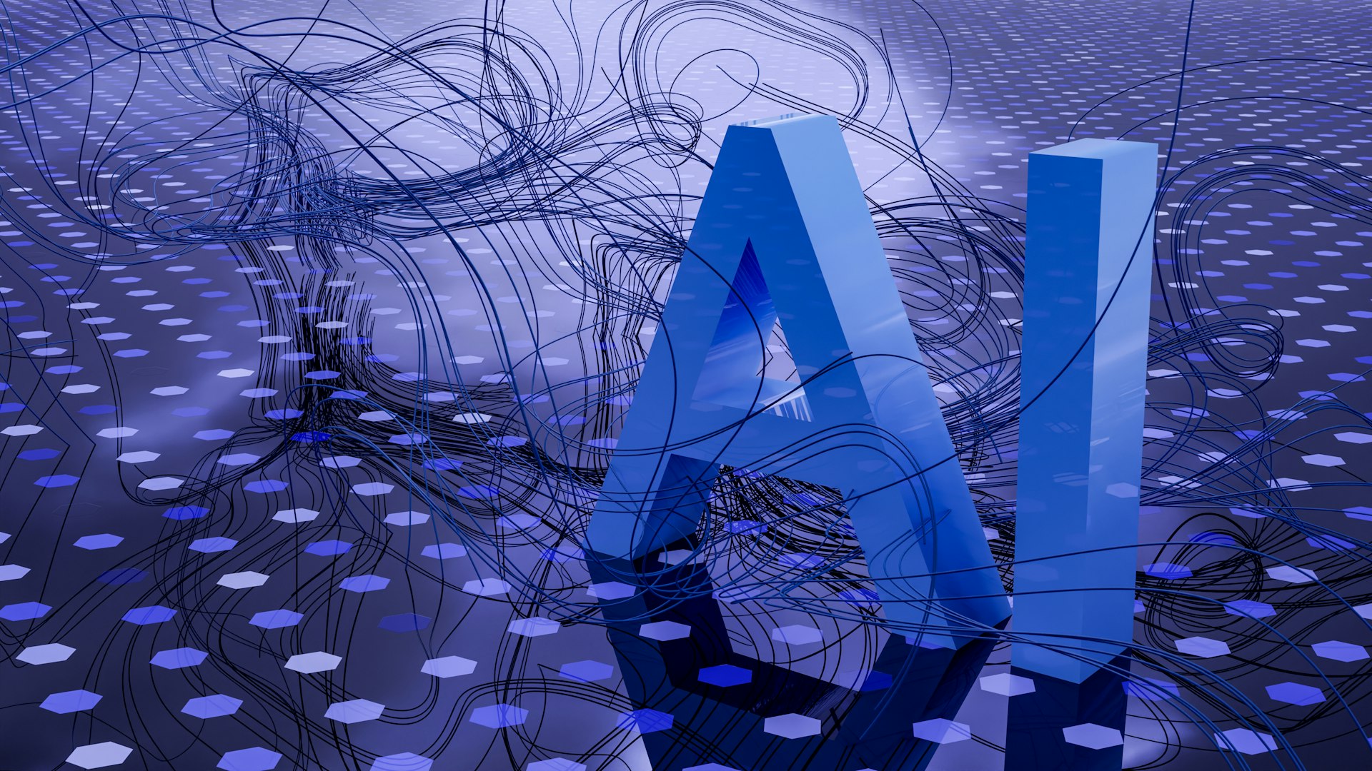 Abstract visualization of an AI processor